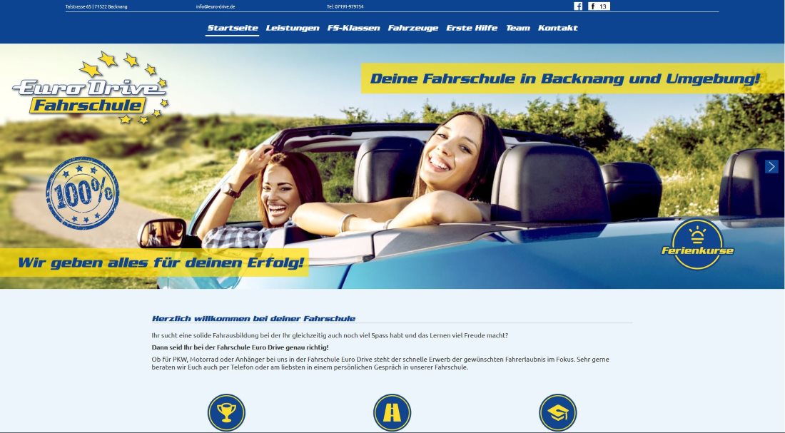Webdesign für eine Fahrschule