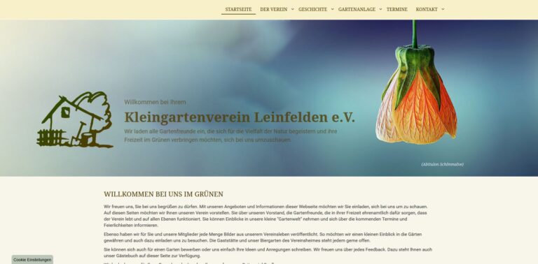 Webseite für einen Verein