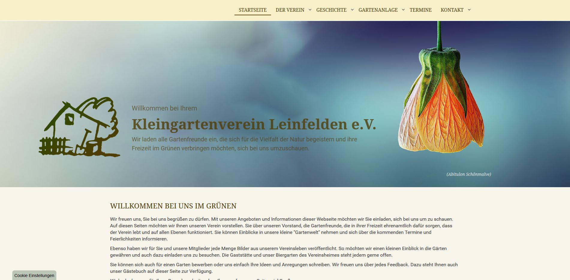 Webseite für einen Verein