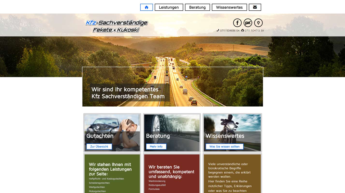 Sachverständigen Webseite