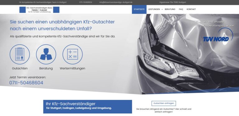 Webseite für einen Sachverständigen erstellen lassen
