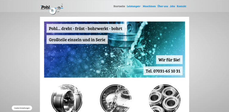 Relaunch einer Webseite für Großdrehteile