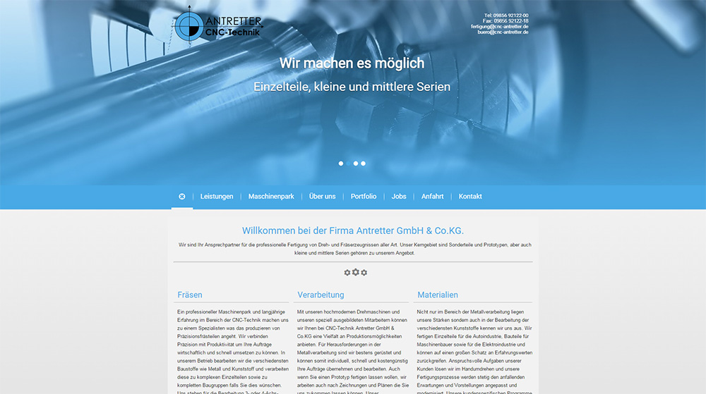 Webdesign für CNC