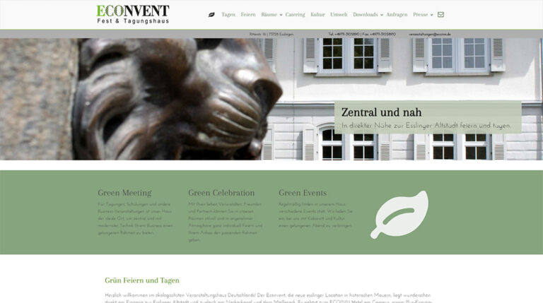 Webseite für eine Eventlocation