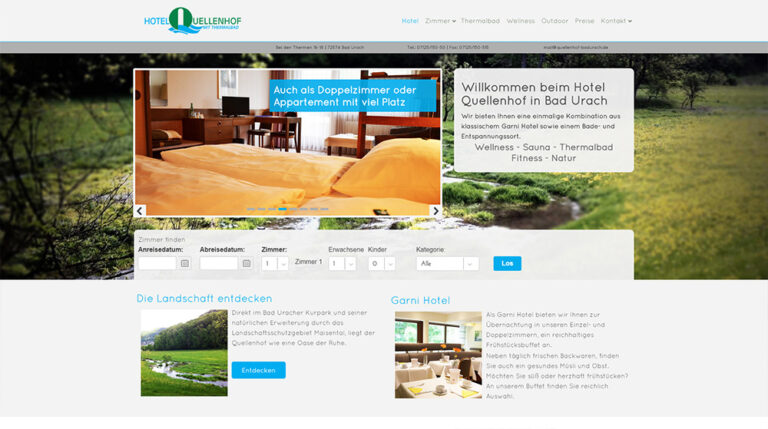 Webdesign für ein Hotel