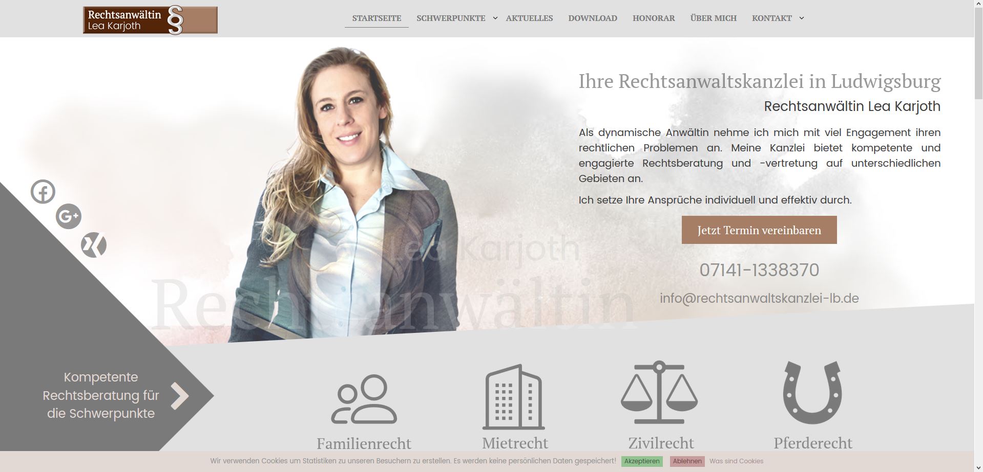 Webseite für eine Anwältin