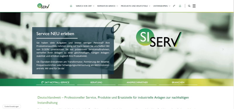 Webdesign für einen Industriedienstleister