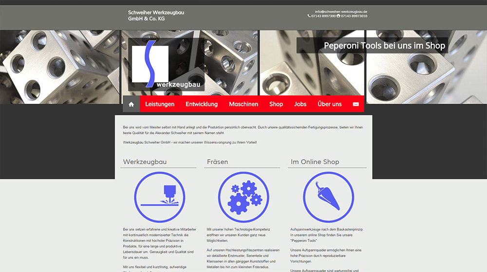 Webseite für die Metallverarbeitung