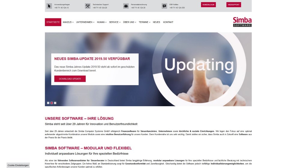Webseite für einen Softwareentwickler