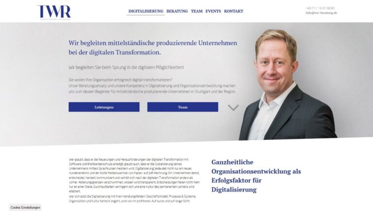 Webseite für eine Unternehmensberatung
