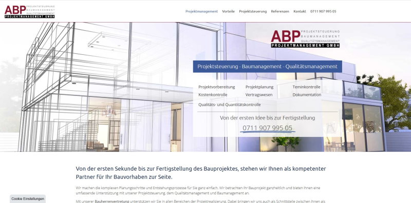Webdesign für ein Immobilienprojektieren