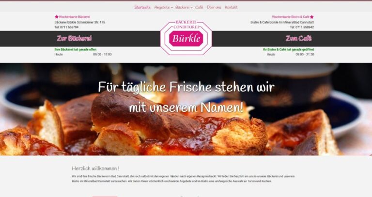 Webdesign für eine Bäckerei