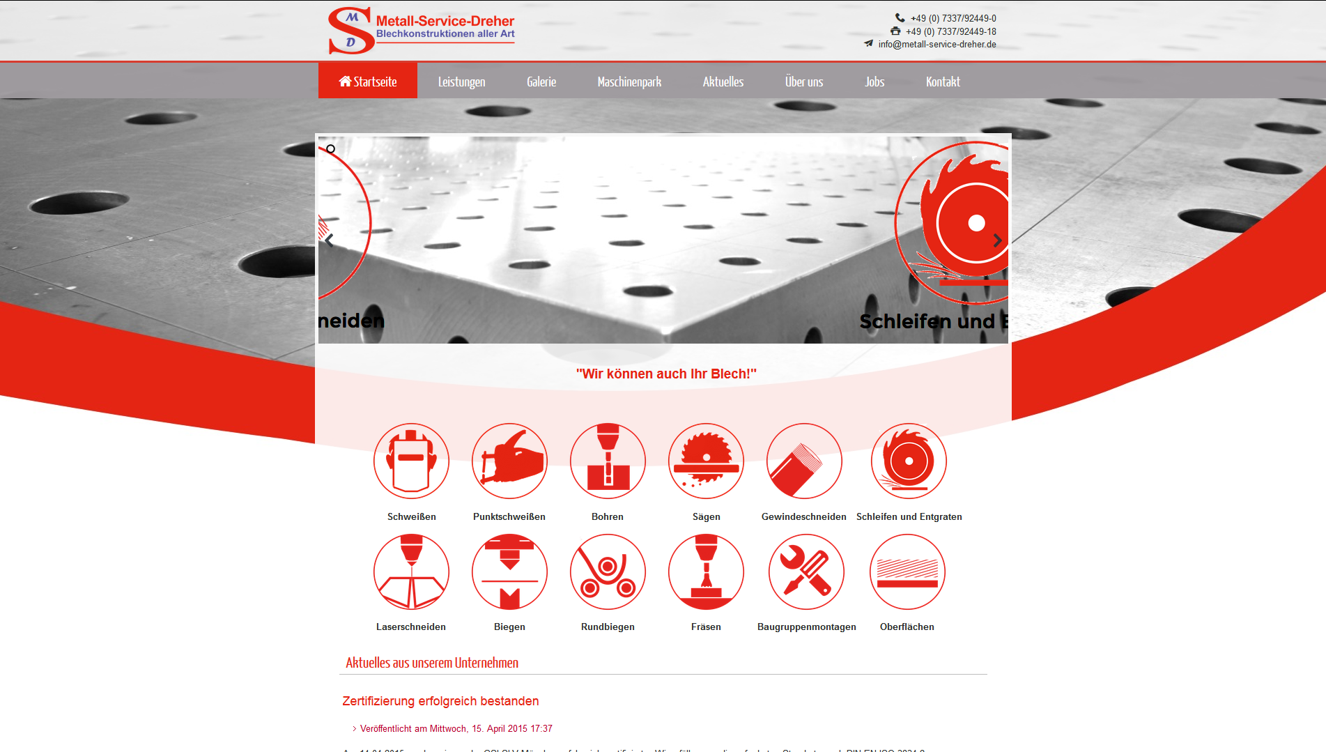 Webdesign für Metallverarbeitung