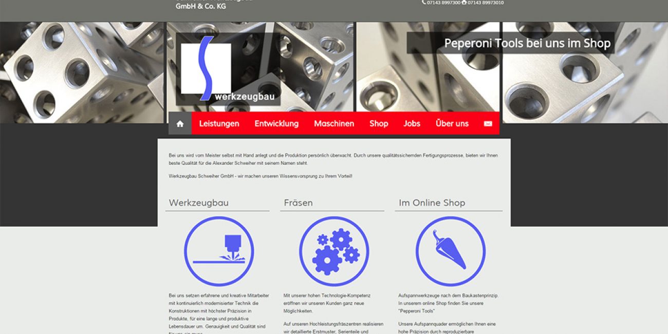 Webseite für die Metallverarbeitung