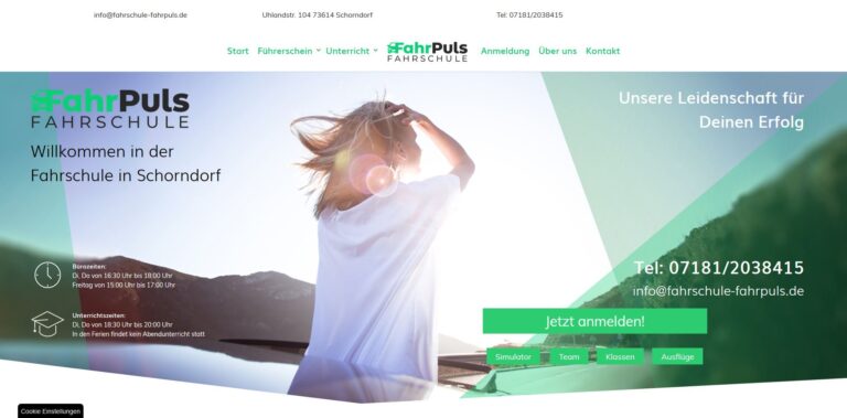 Webdesign für eine Fahrschule