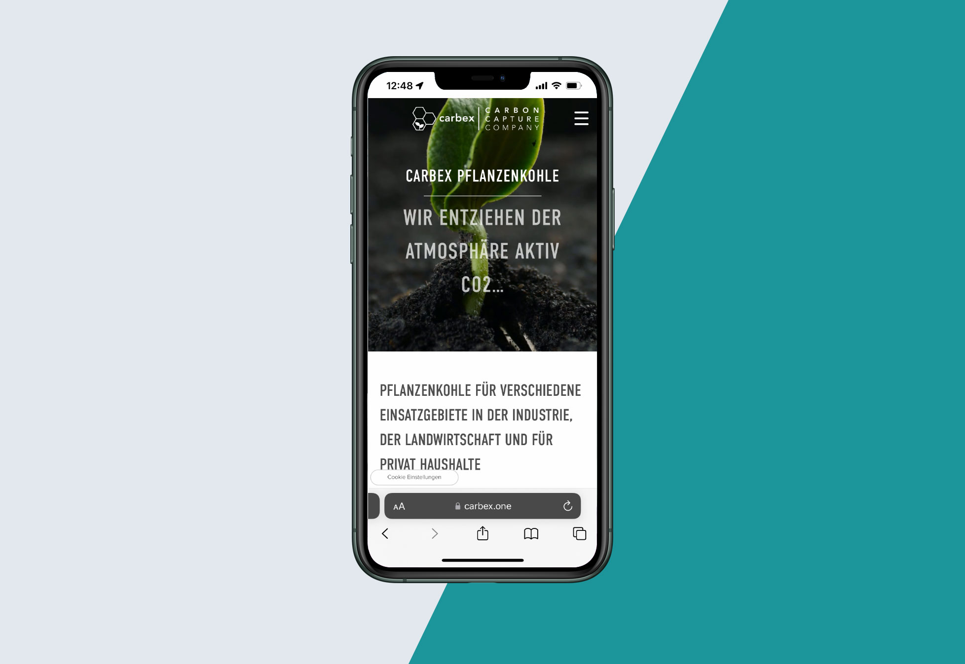 Darstellung der Webseite auf iphone