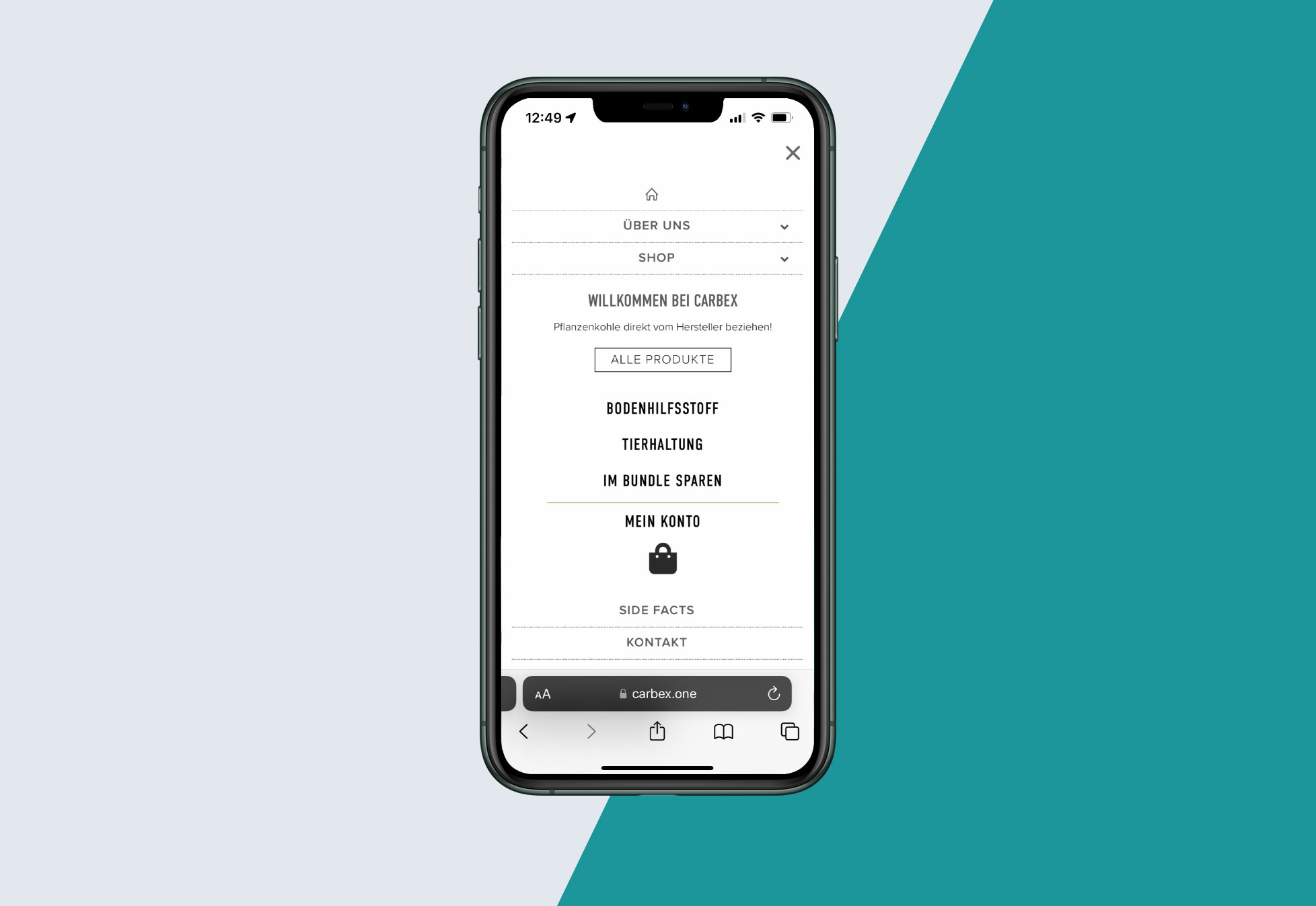 Darstellung der Webseite auf iphone