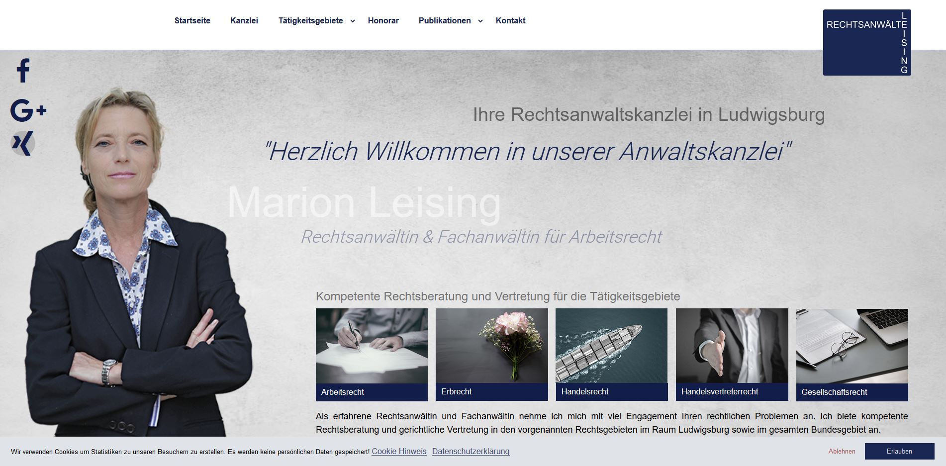 Webseite für eine Anwältin
