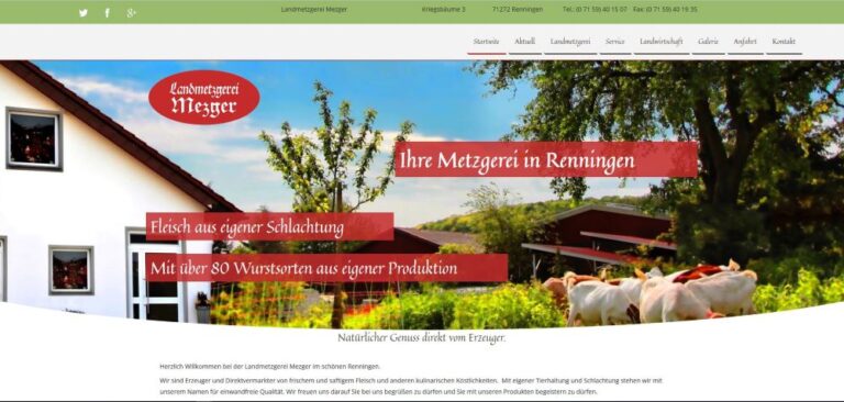 Webdesign für eine Metzgerei