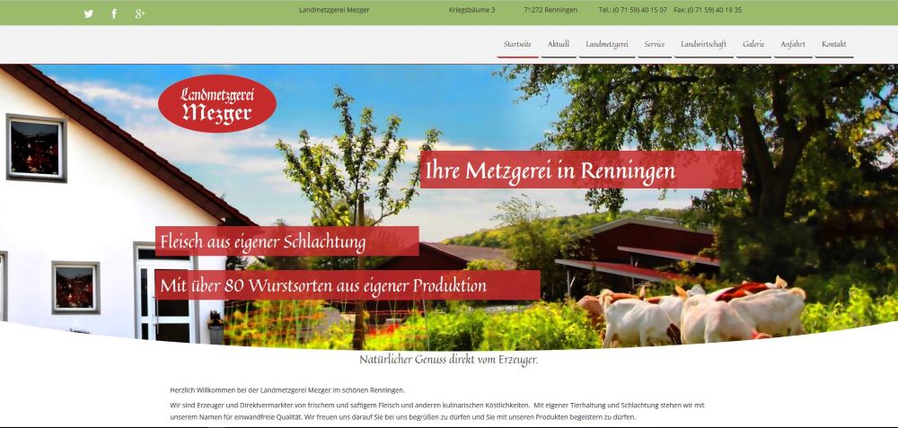 Webdesign für eine Metzgerei