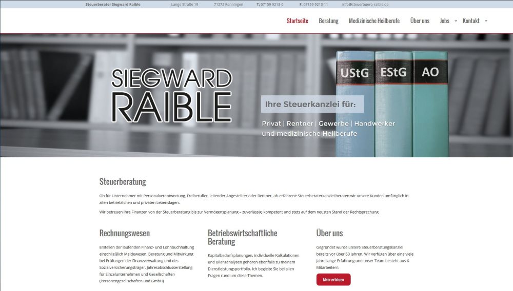 Webdesign für Steuerberatung