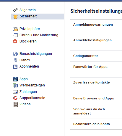 Sicherheitseinstellungen