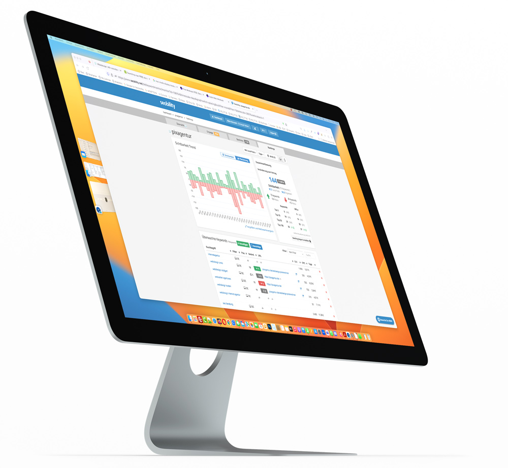 Für unser SEO nutzen wir Seobility, um das Monitoring der Webseiten zu übernehmen