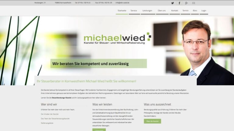 Webseite für ein Steuerberatungsbüro erstellen lassen